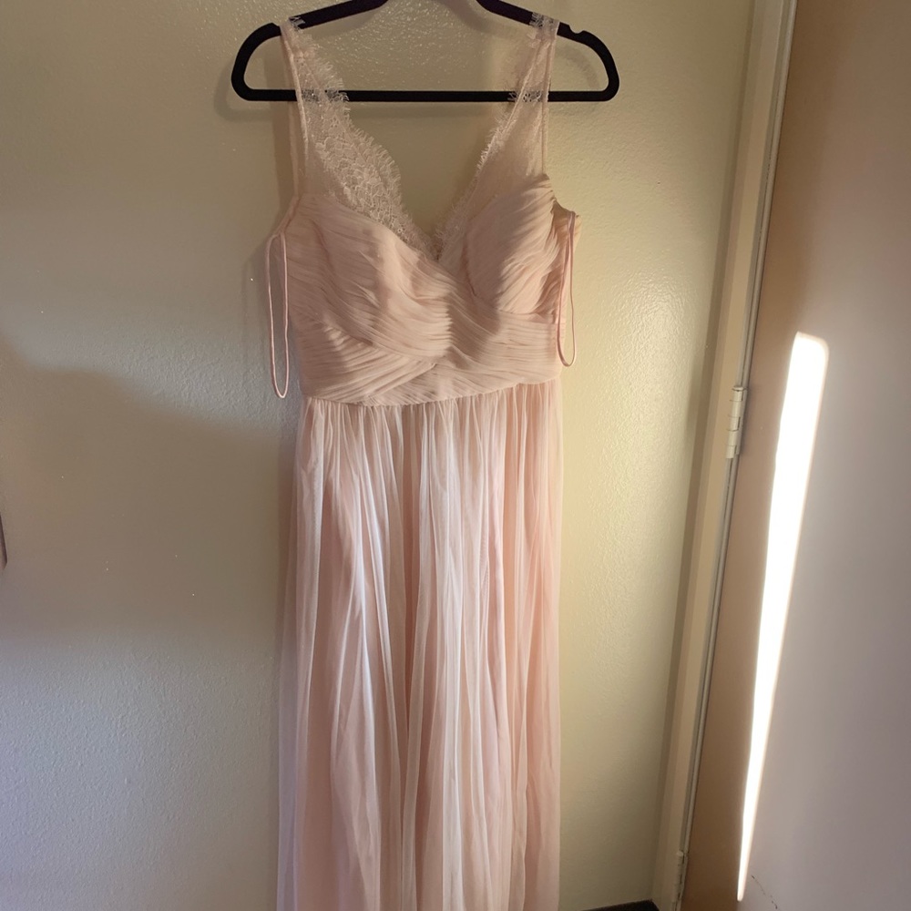 Hitherto by BHLDN ballerina pink gown bridesmaid